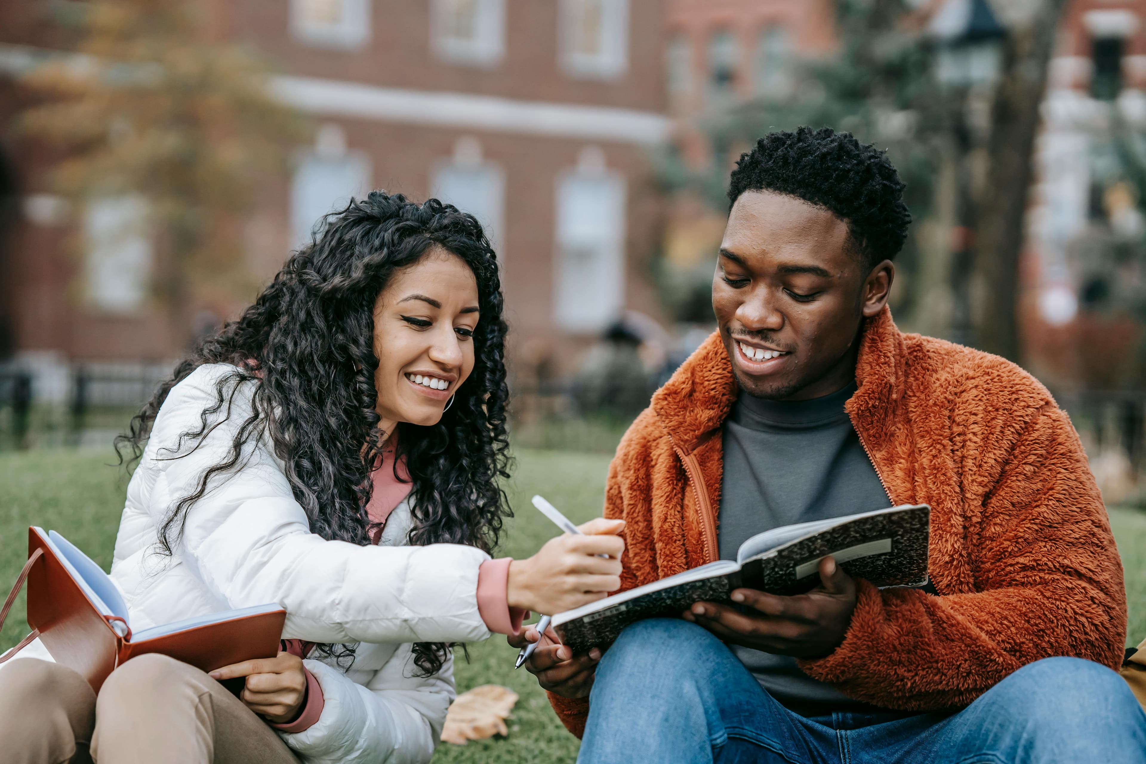Students collaborating on campus