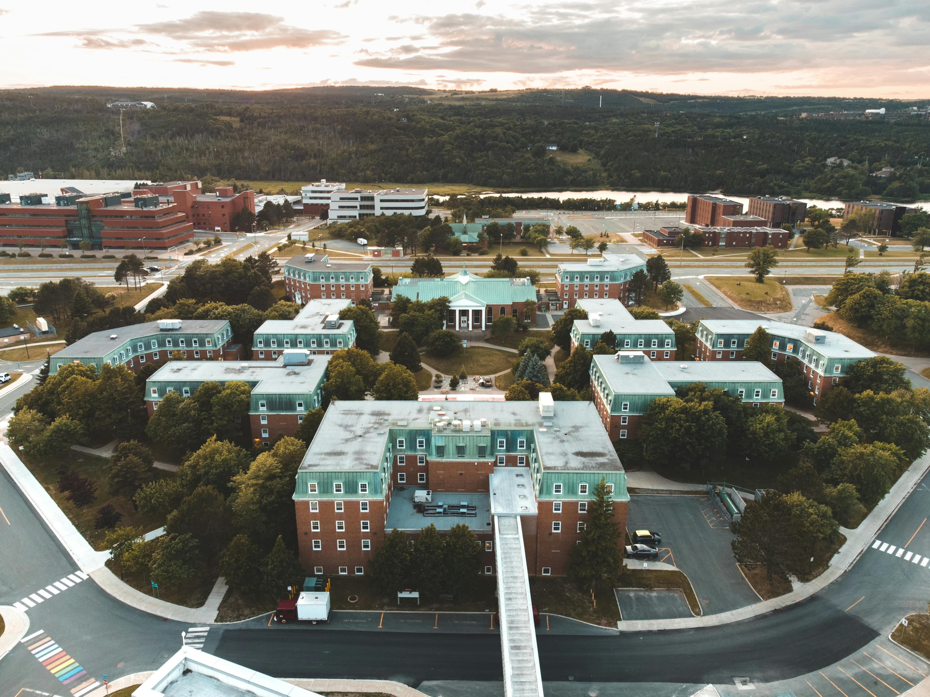 Aerial view of campus